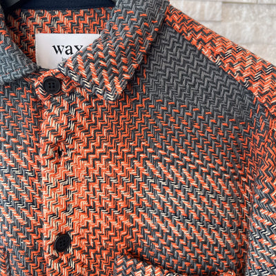 Wax London - Whiting Overshirt - Ombre Giant Windowpane Orange / Grey