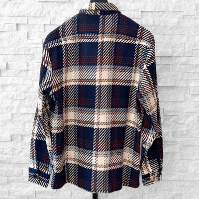 Wax London - Whiting Astro Check Overshirt - Navy