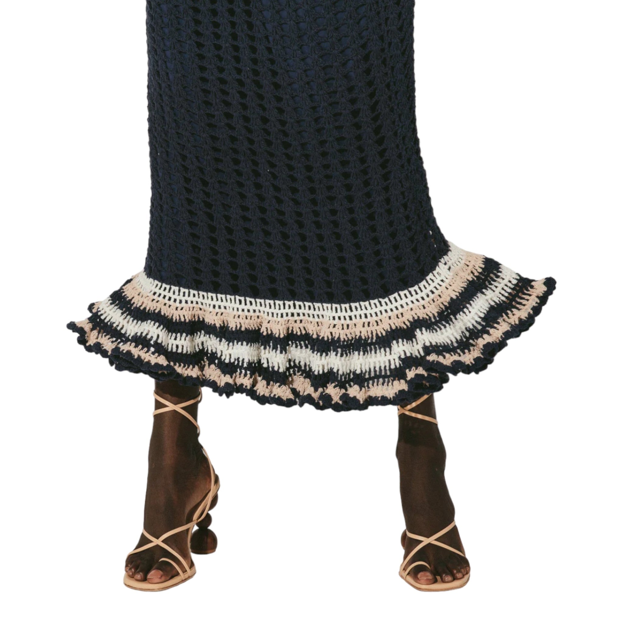 Cleobella - Drew Hand Crochet Midi Dress - Navy/Ivory