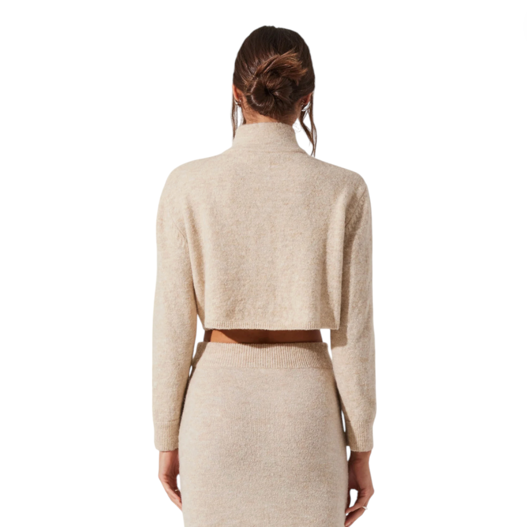 ASTR - Karsyn Cropped Cardigan - Oatmeal