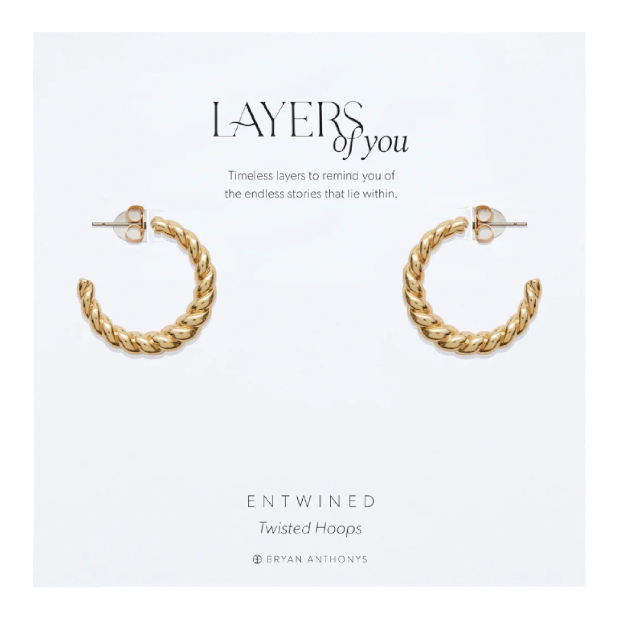Bryan Anthonys - Entwined Twisted Hoop Earrings - 14K Gold