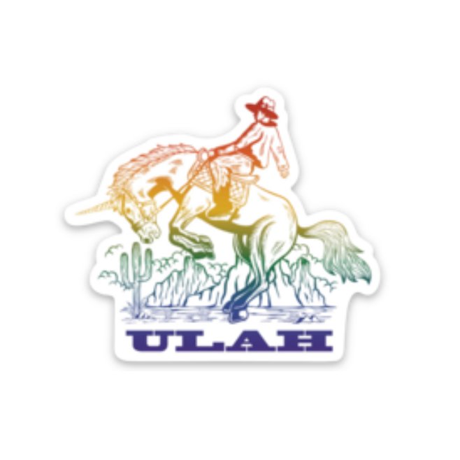 ULAH Sticker - Unicorn Cowboy - 2.3" x 2"
