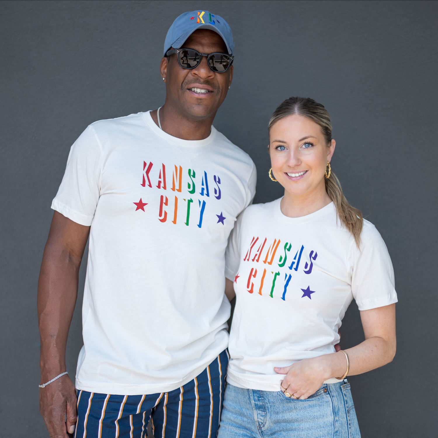 ULAH - Rainbow Kansas City T-Shirt - Vintage White