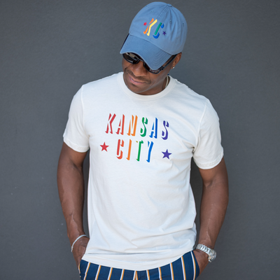 ULAH - Rainbow Kansas City T-Shirt - Vintage White