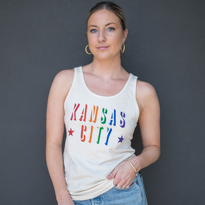 ULAH - Rainbow Kansas City Tank Top - Natural