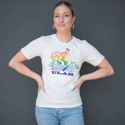 ULAH - Rainbow Unicorn Cowboy Tee - Heather Natural