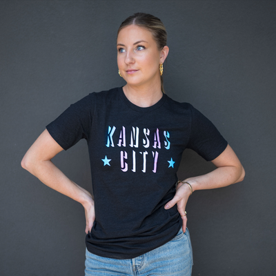 ULAH - Trans Flag Kansas City Tee - Black Heather