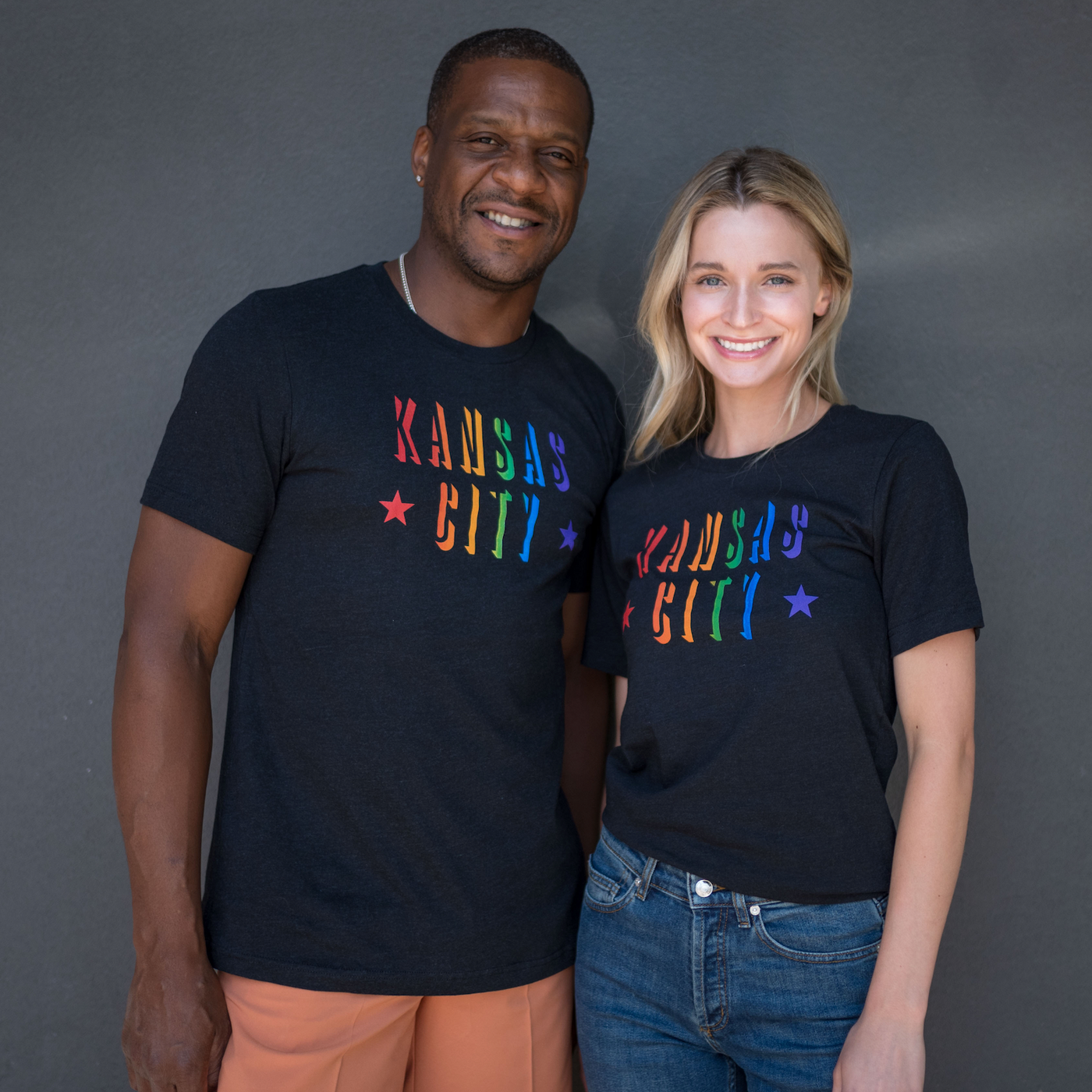 ULAH - Rainbow Kansas City T-Shirt - Black Heather