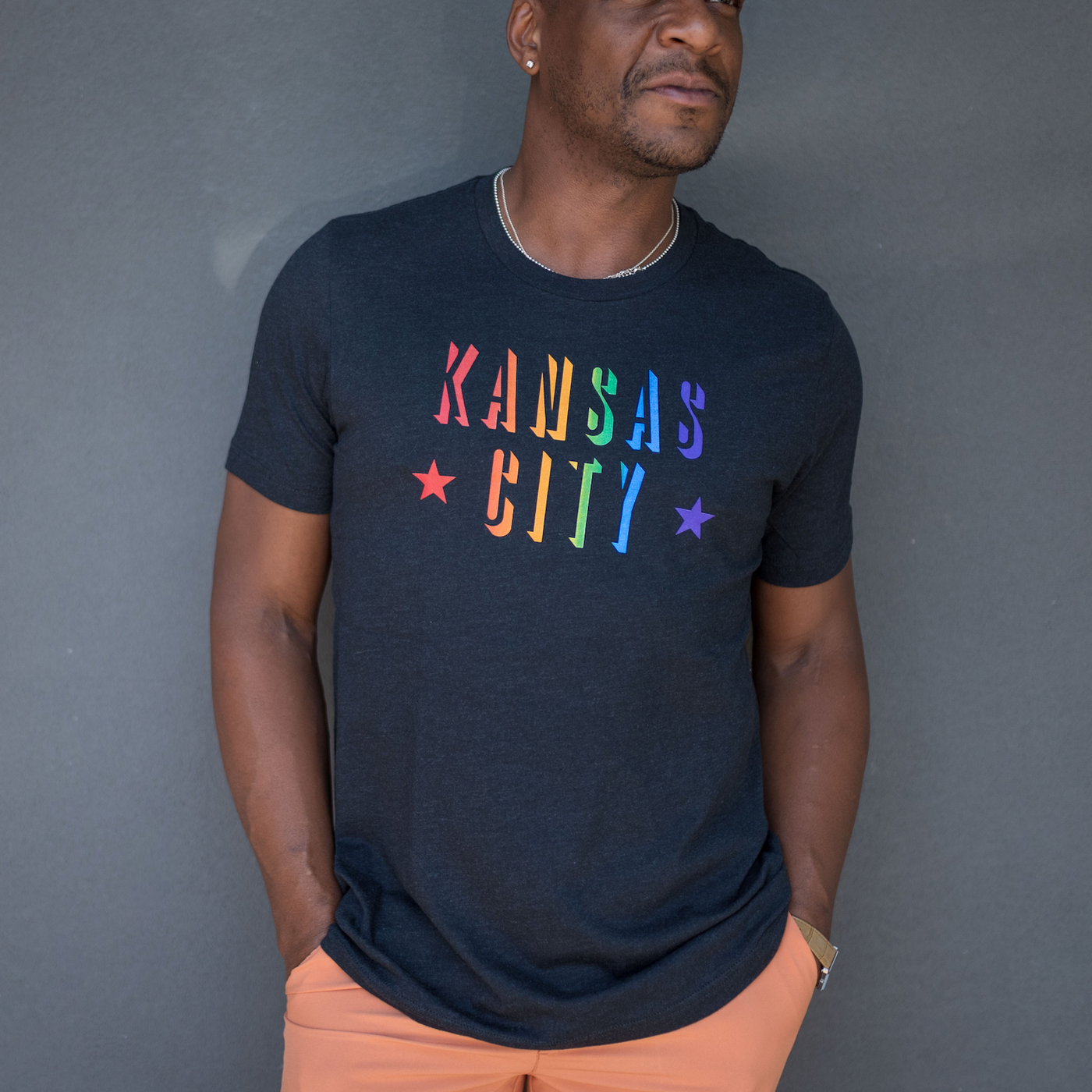 ULAH - Rainbow Kansas City T-Shirt - Black Heather