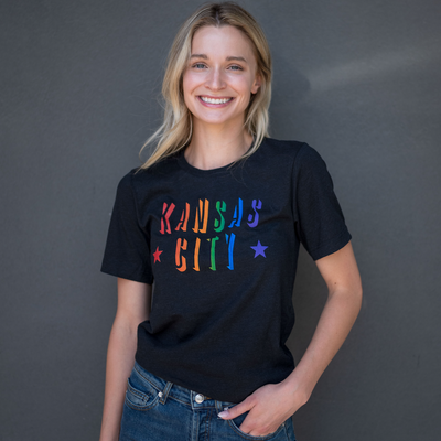ULAH - Rainbow Kansas City T-Shirt - Black Heather