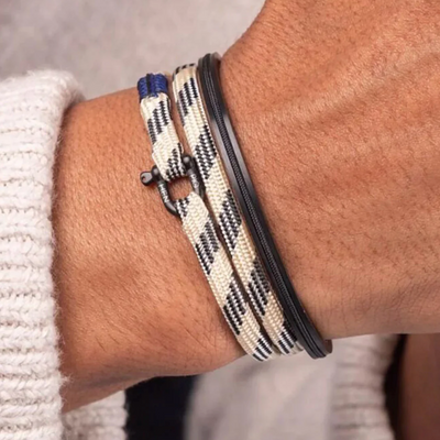 Pig & Hen - Franky DBL Bracelet - Ivory / Black