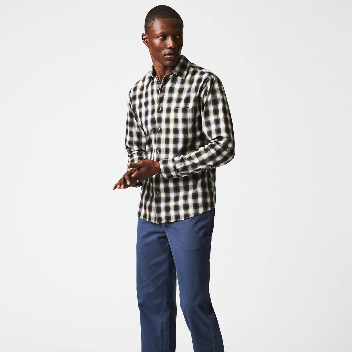 Billy Reid - Shadow Plaid Tuscumbia Shirt - Black Multi