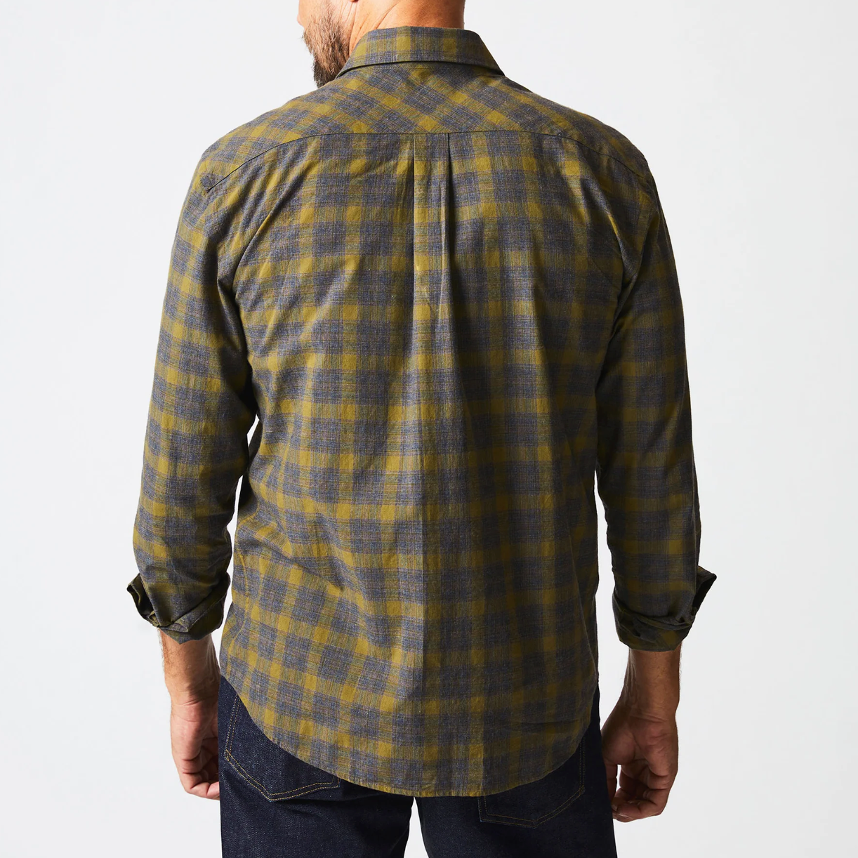 Billy Reid - Melange Shadow Plaid Tuscumbia Shirt - Grey / Olive