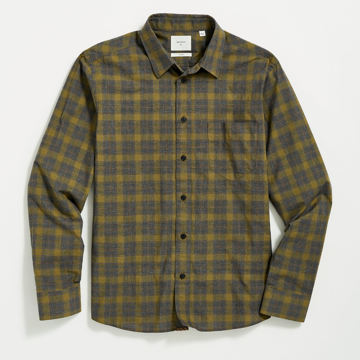 Billy Reid - Melange Shadow Plaid Tuscumbia Shirt - Grey / Olive