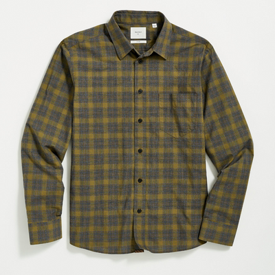 Billy Reid - Melange Shadow Plaid Tuscumbia Shirt - Grey / Olive