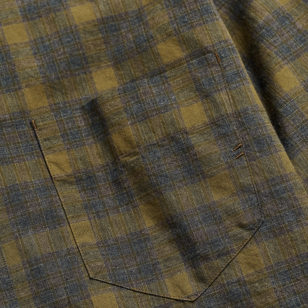 Billy Reid - Melange Shadow Plaid Tuscumbia Shirt - Grey / Olive