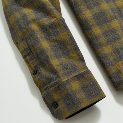 Billy Reid - Melange Shadow Plaid Tuscumbia Shirt - Grey / Olive