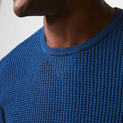 Billy Reid - Mini Waffle Crew - Denim Blue