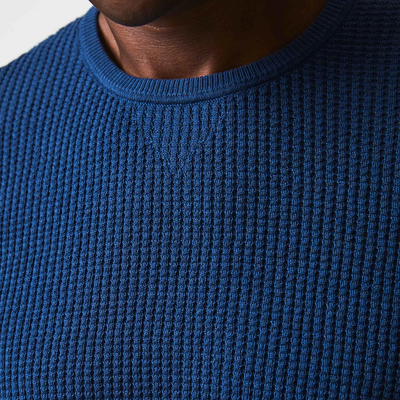 Billy Reid - Mini Waffle Crew - Denim Blue