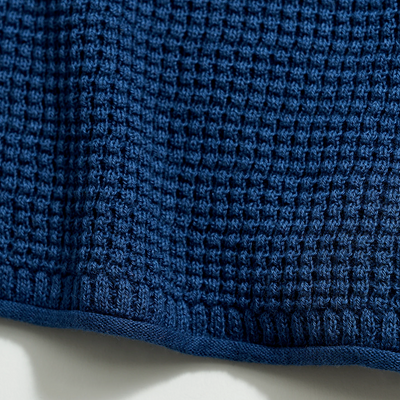 Billy Reid - Mini Waffle Crew - Denim Blue