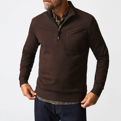 Billy Reid - Quilted Half Zip - Chocolate