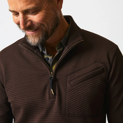 Billy Reid - Quilted Half Zip - Chocolate