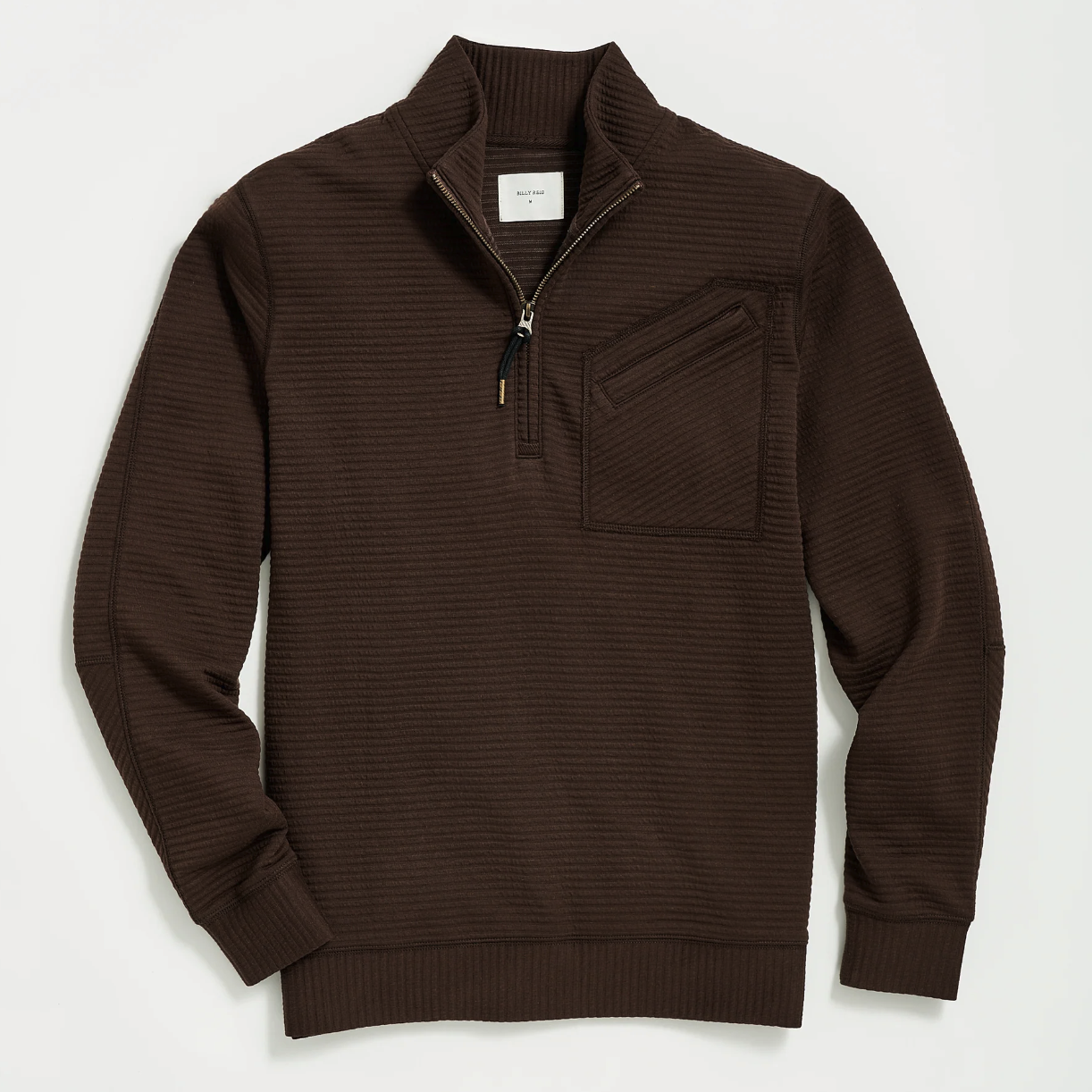 Billy Reid - Quilted Half Zip - Chocolate