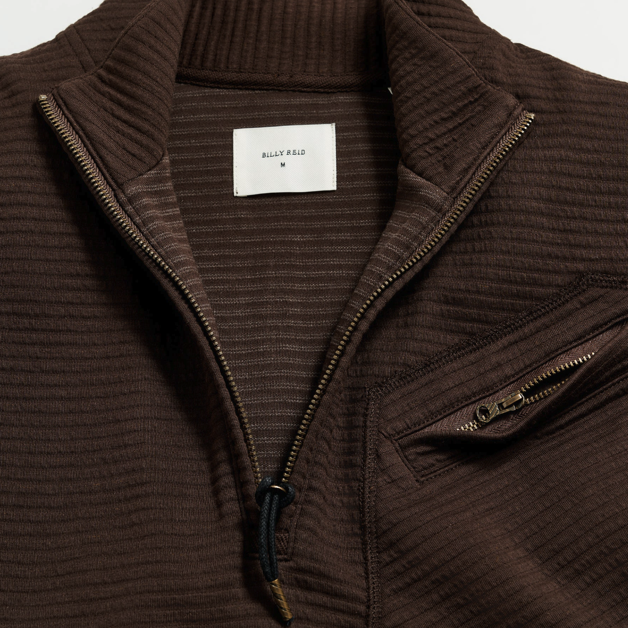 Billy Reid - Quilted Half Zip - Chocolate