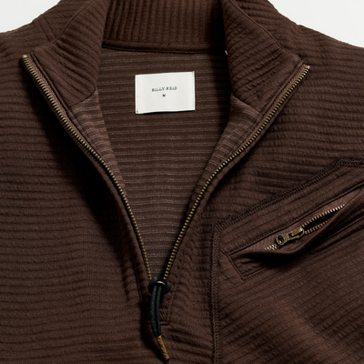 Billy Reid - Quilted Half Zip - Chocolate