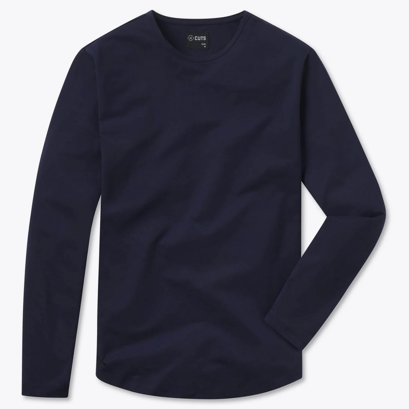 Cuts - Long Sleeve Curve-Hem Crew - Pacific Blue