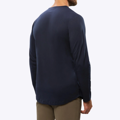Cuts - Long Sleeve Curve-Hem Crew - Pacific Blue
