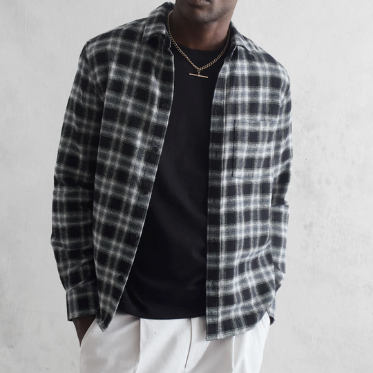 Wax London - Flannel Check Shelley Shirt - Black / White
