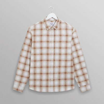Wax London - Aztec Check Shelley Shirt - Ecru / Brown