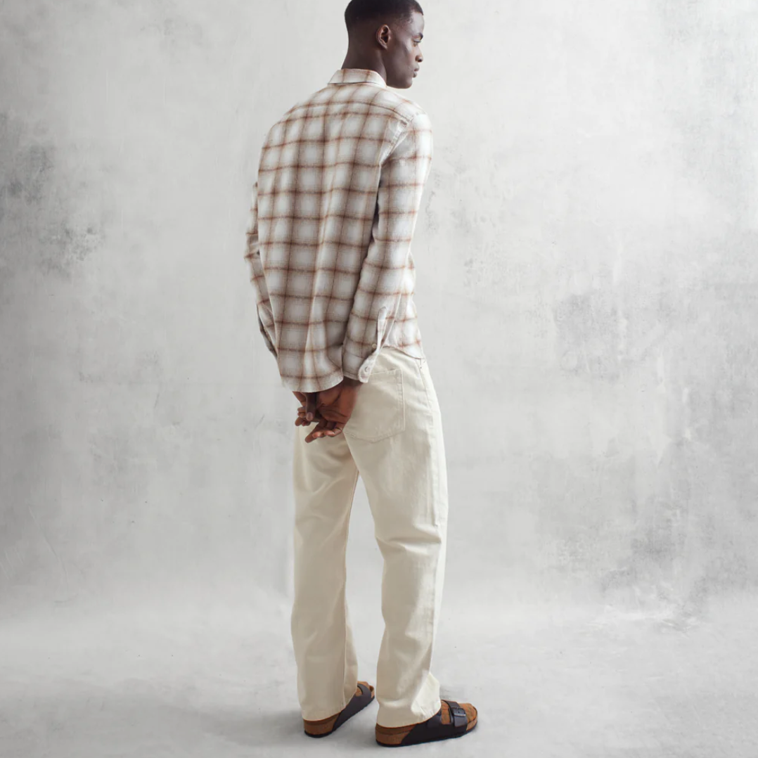 Wax London - Aztec Check Shelley Shirt - Ecru / Brown