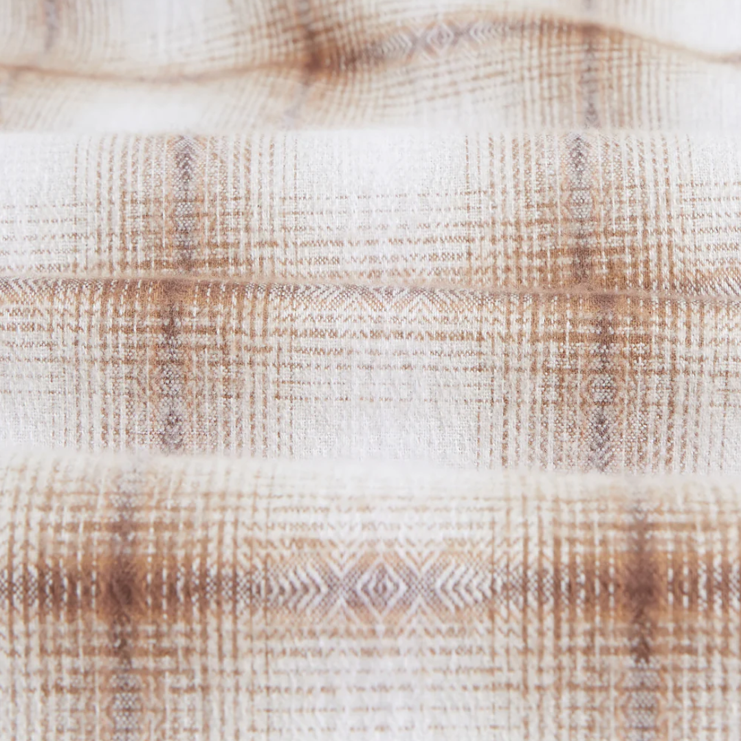 Wax London - Aztec Check Shelley Shirt - Ecru / Brown