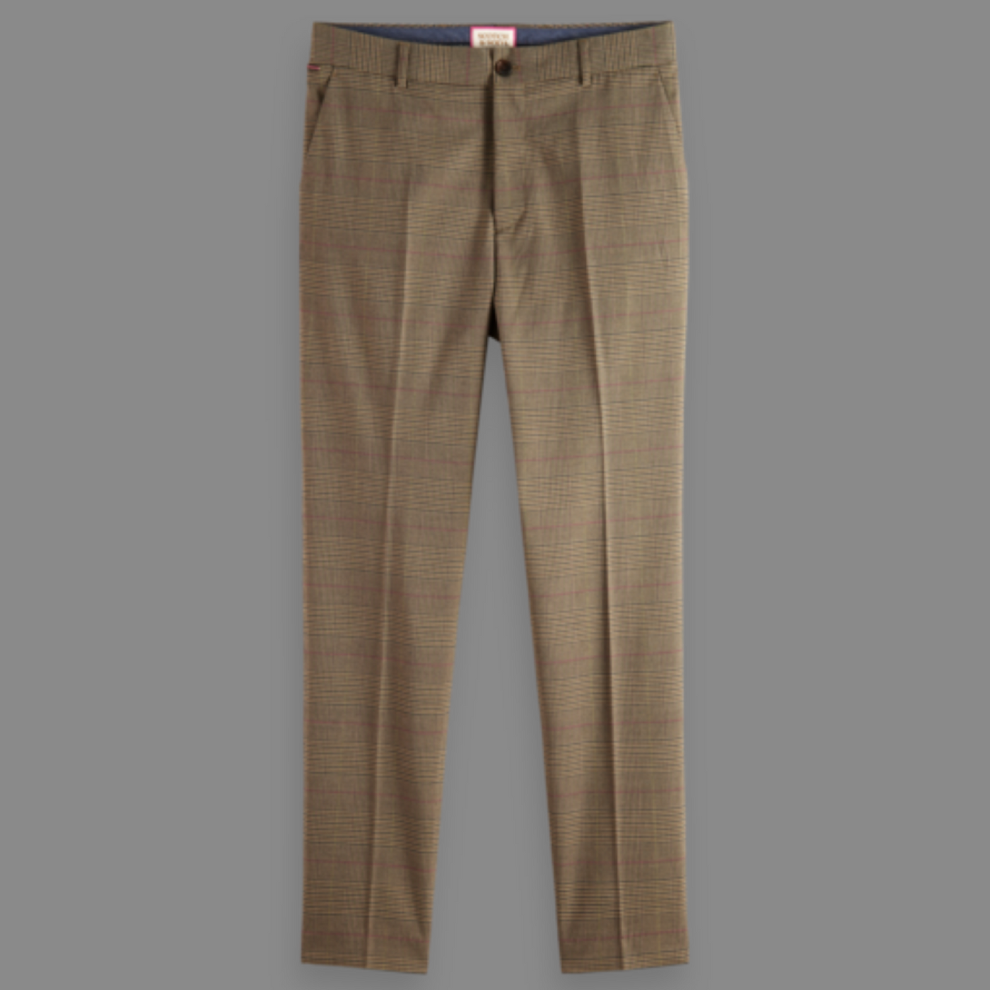 Scotch & Soda - Slim Tapered Yarn-Dyed Check Pants - Taupe