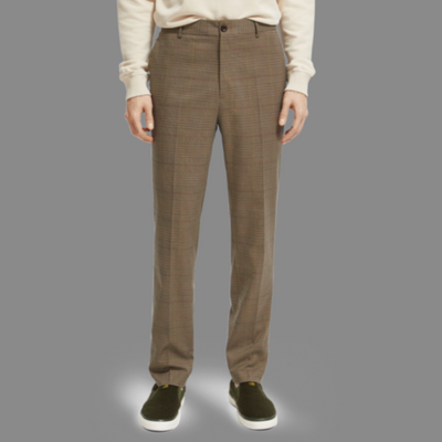 Scotch & Soda - Slim Tapered Yarn-Dyed Check Pants - Taupe