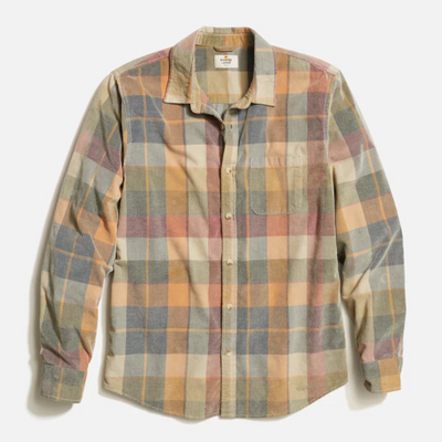 Marine Layer - Lightweight Cord Shirt - Brown Plaid