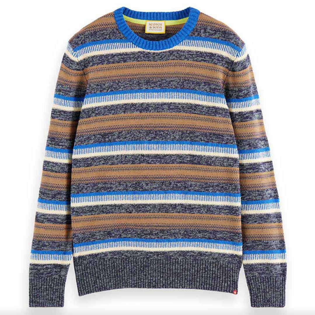 Scotch & Soda - Mixed Yarn Stripe Mix Sweater - Blue – ULAH