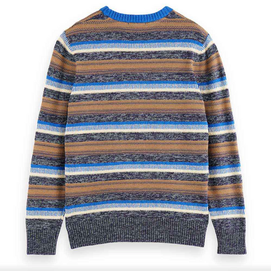 Scotch & Soda - Mixed Yarn Stripe Mix Sweater - Blue
