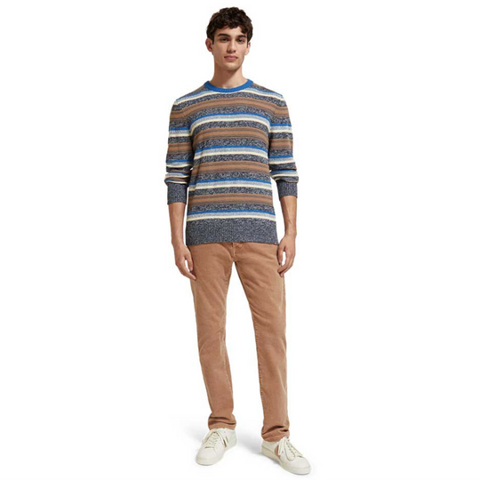 Scotch & Soda - Mixed Yarn Stripe Mix Sweater - Blue