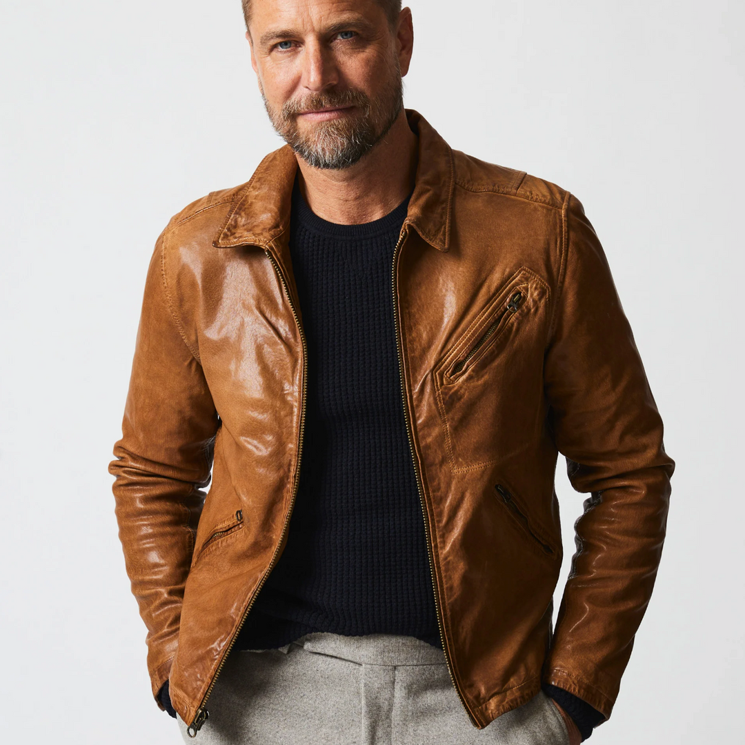 Billy Reid - Blake Leather Jacket - Saddle