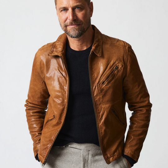Billy Reid - Blake Leather Jacket - Saddle