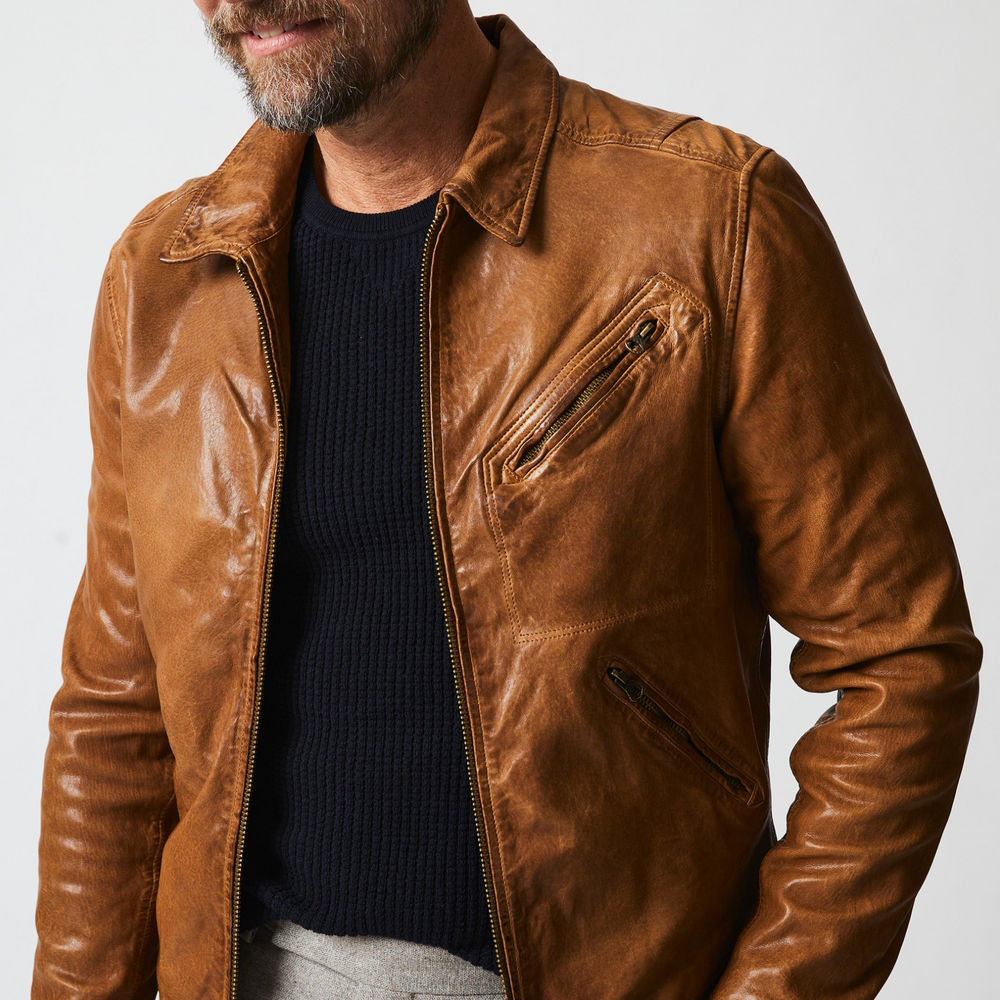 Billy Reid - Blake Leather Jacket - Saddle