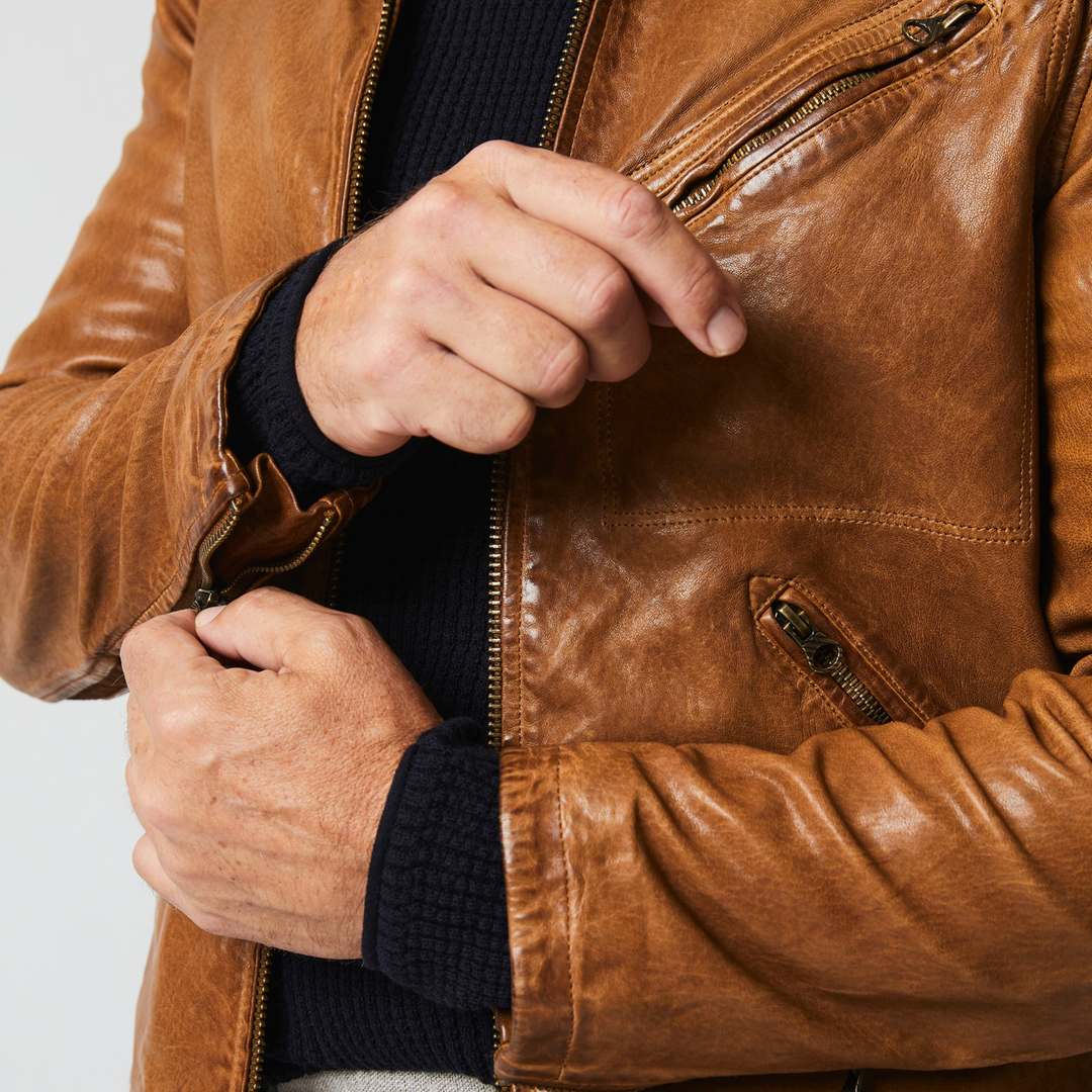 Billy Reid - Blake Leather Jacket - Saddle