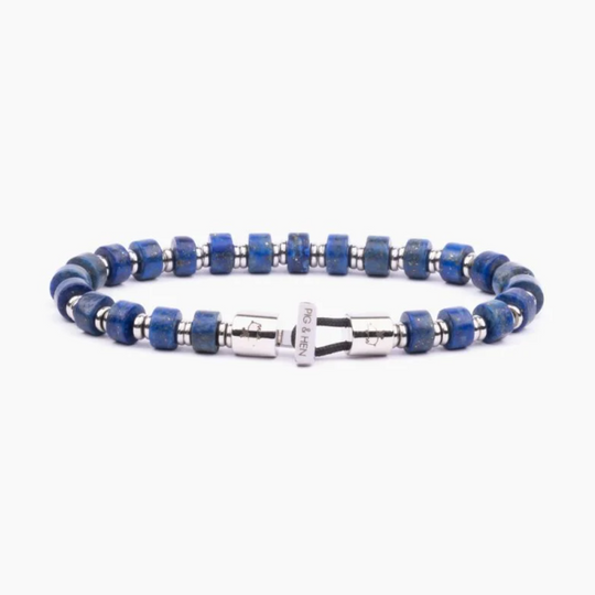 Pig & Hen - Brontide 6mm Bracelet - Lapiz Lazuli | Silver
