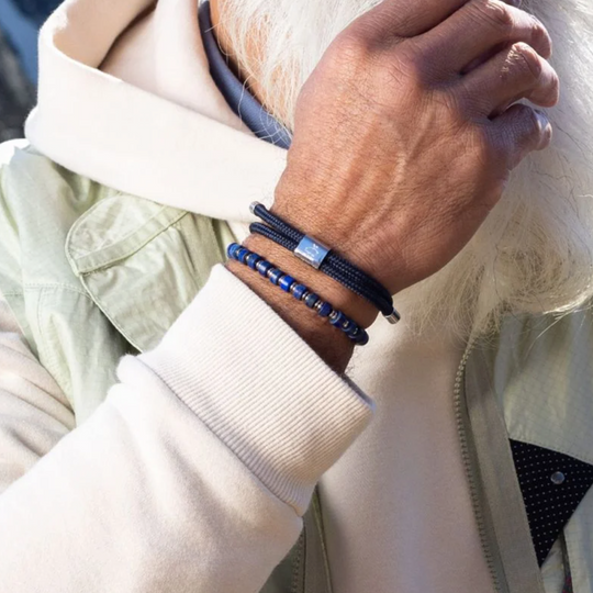 Pig & Hen - Brontide 6mm Bracelet - Lapiz Lazuli | Silver