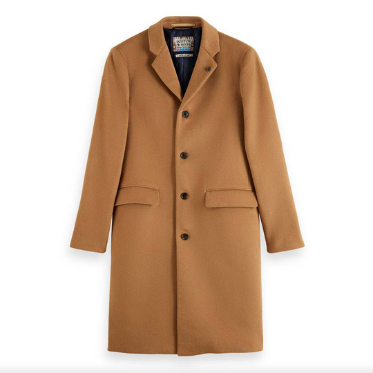 Scotch & Soda - Classic Wool Blend Overcoat - Camel