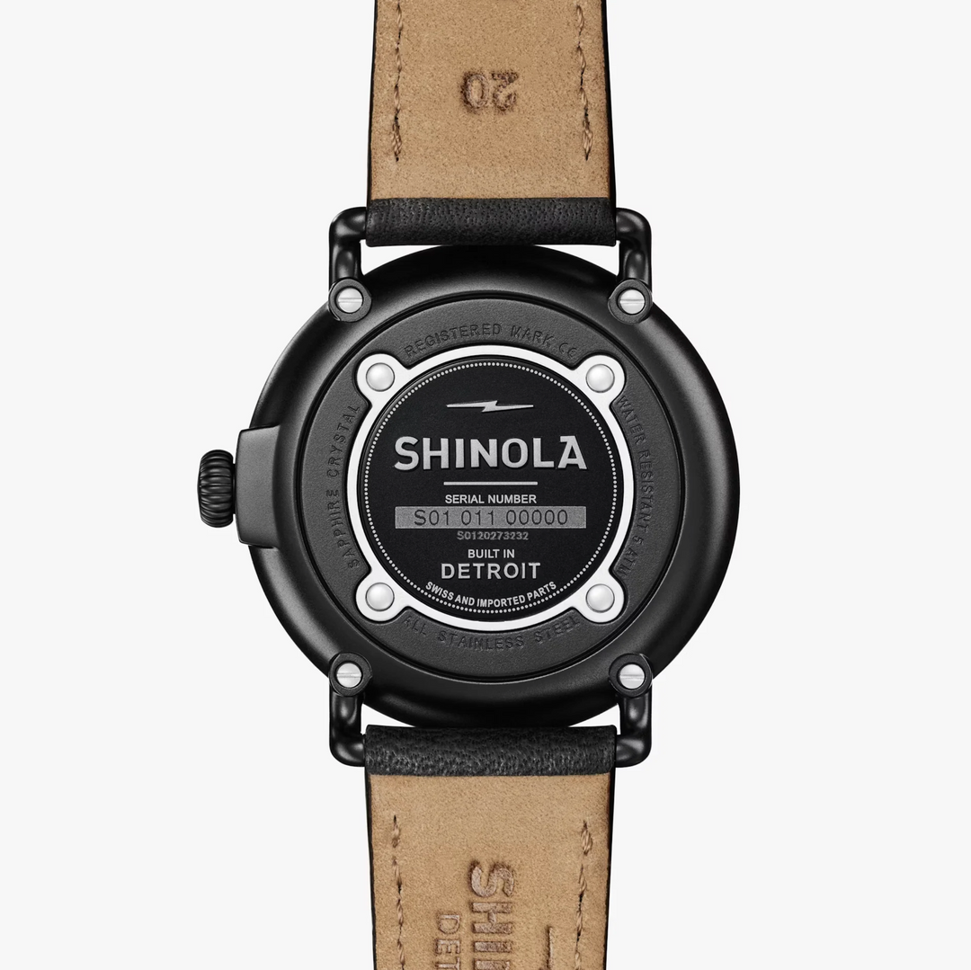 Shinola - Runwell Sub Second 41mm Watch - Black Leather Strap