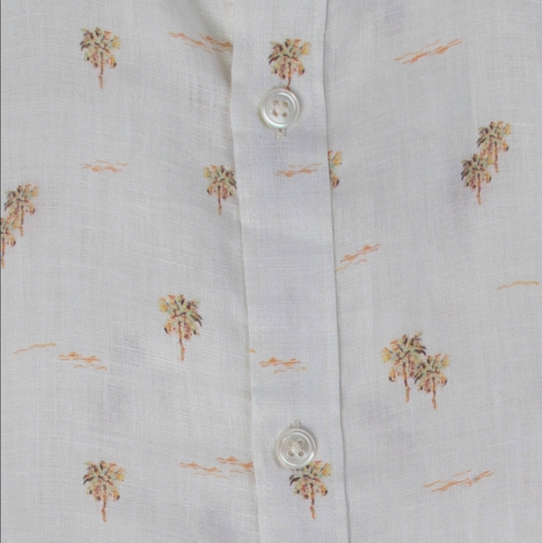 Stitch Note - Classic Collar Long Sleeve Button Up - Palm Tree